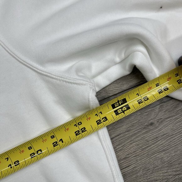 Nike Fleece Hoodie Size Large Mens White Black Coach Prime Club Pullover - Picture 6 of 8